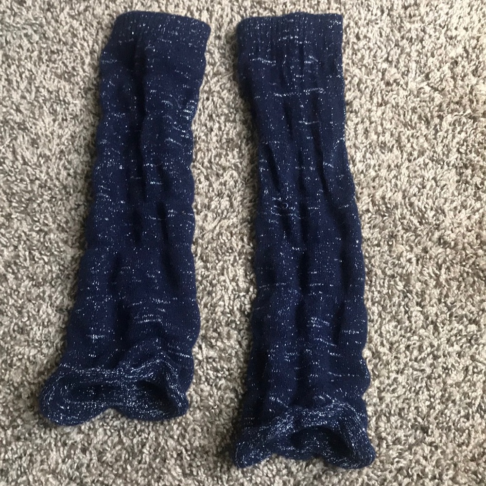 blue sparkly leg warmers